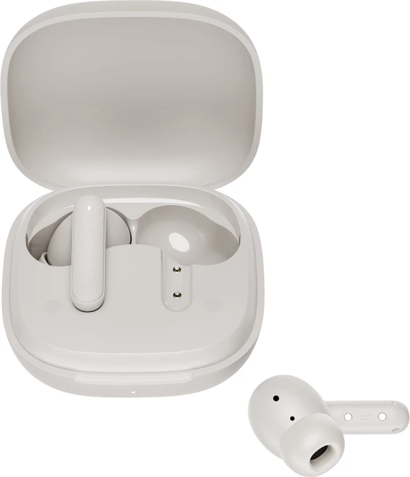 Kufje TWS QCY Buds T43 me anulim zhurme, të bardha