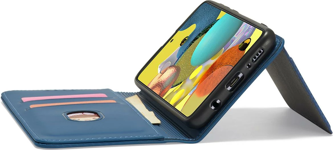 Mbështjellës Hurtel Magnet Card Case për Xiaomi Redmi Note 11 Pro, me xhepa kartelash, Kaltër