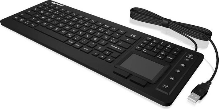 Tastierë mekanike KeySonic KSK-6231INEL, full-size, QWERTZ, me touchpad, me drita blu, e zezë