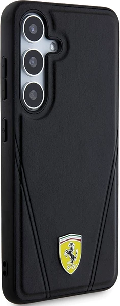 Mbështjellës Ferrari Hot Stamp V Lines MagSafe për Samsung Galaxy S24+, i zi