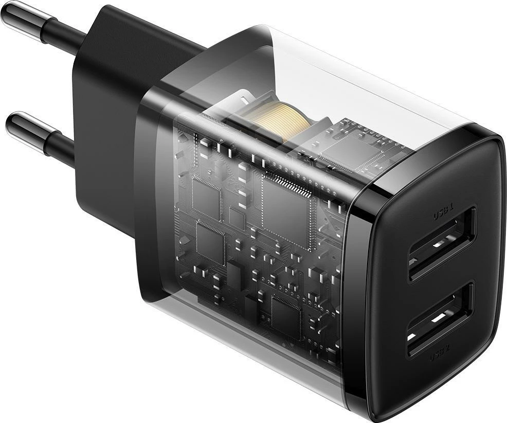 Karikues kompakt Baseus CCXJ010201 2x USB-A 10.5W 2.1A i zi