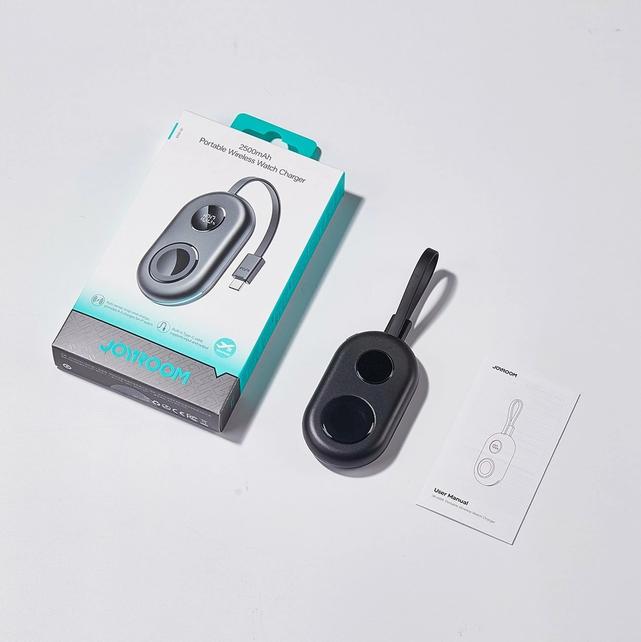 Karikues induktiv për Apple Watch Joyroom JR-W09 3W me kabllo USB-C të integrume, zi