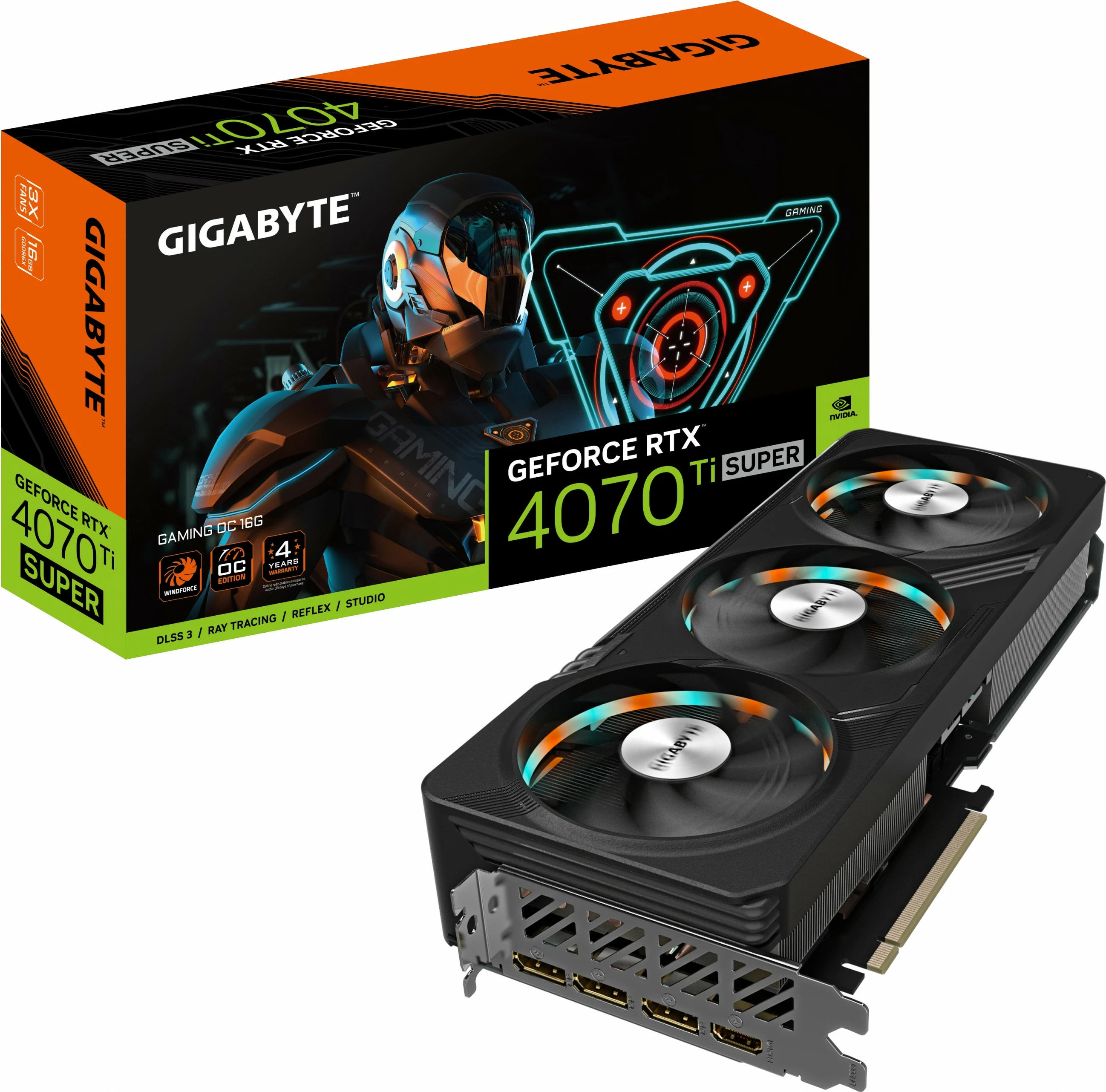 Kartelë grafike Gigabyte GeForce RTX 4070 Ti SUPER OC 16G, 16 GB, GDDR6X, PCI Express 4.0, e zezë