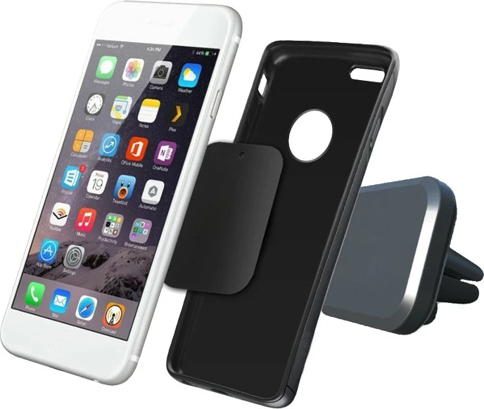 Mbajtës pasiv magnetik 2GO 795466 për celular, 360°, për veturë, zi/gri