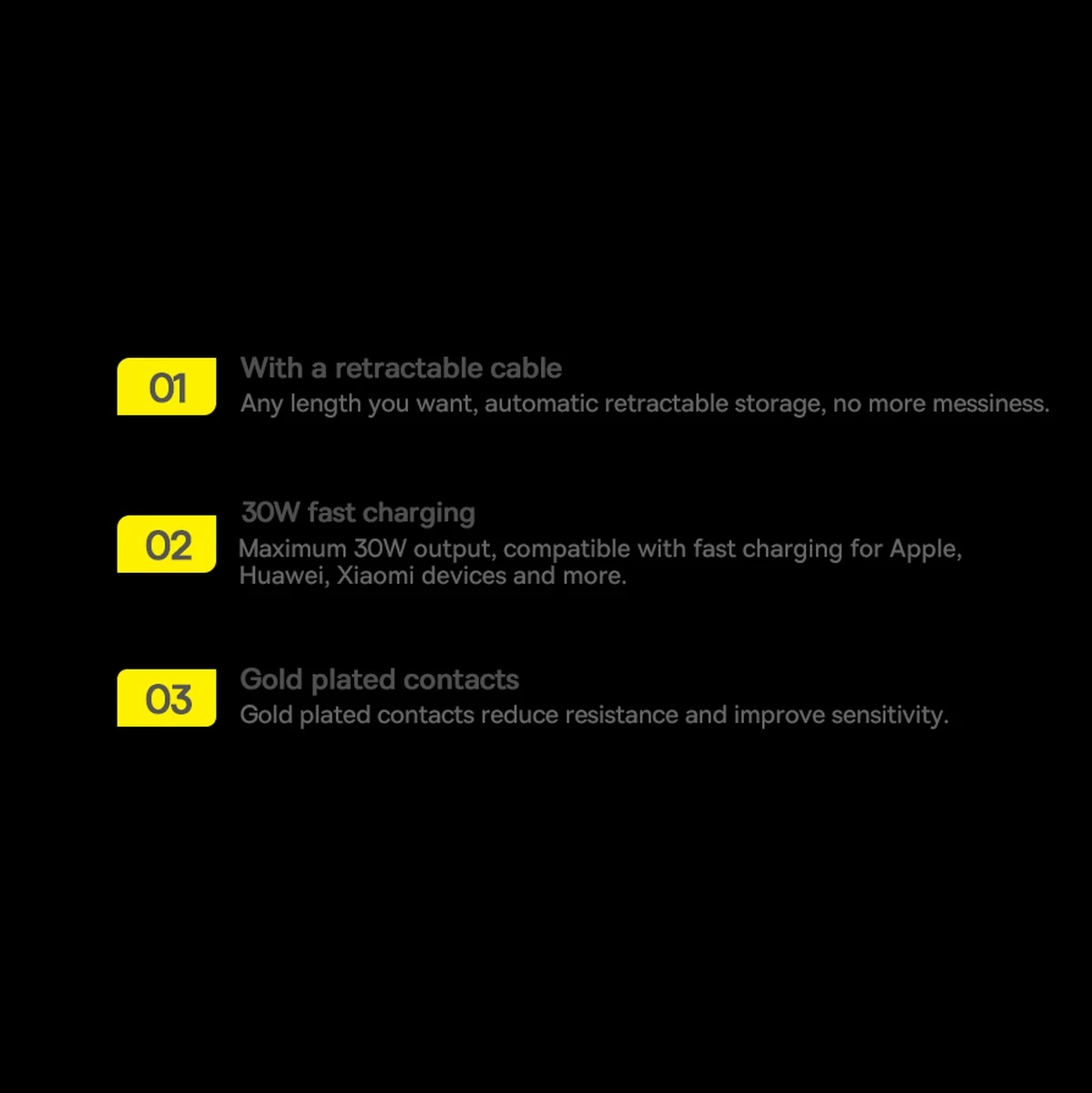 Karikues veture Baseus Enjoyment 2in1, 30W, me kabllo USB-C dhe Lightning, i zi