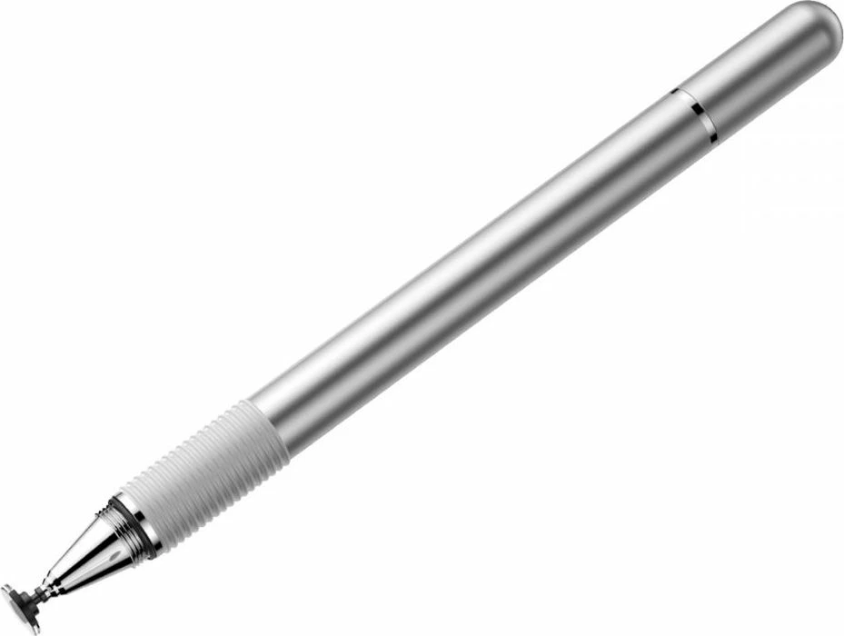 Stilus Baseus Golden Cudgel 2-n-1 me laps, për ekrane kapacitive, pa bateri, argjend