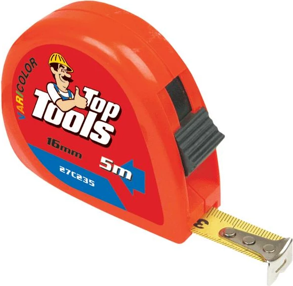 Metër shirit çeliku Top Tools 27C235 5 m 16 mm me bllokim, e kuqe