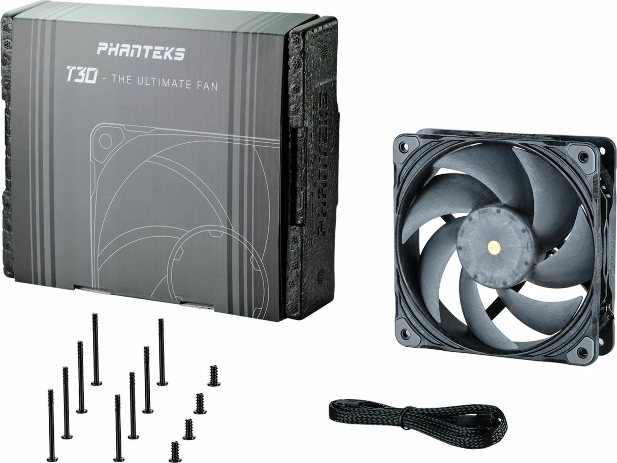Ventilator PC Phanteks T30 PWM PH-F120T30_BG 120mm 30mm 3000rpm 4-pin, gri, 1 copë