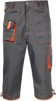 Pantallona të shkurtra pune LAHTI PRO Allton Light L1714013, madhësi M, 35% pambuk/65% poliester, gri me detaje portokalli