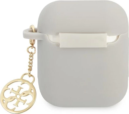 Mbështjellës Guess GUA2LSC4EG për AirPods 1/2, silikon, Charm 4G Collection, Gri