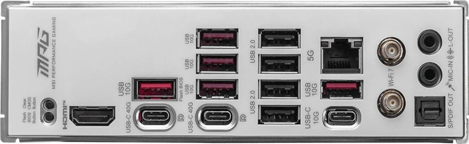 Pllakë amë MSI MPG X870E EDGE TI WIFI, ATX, DDR5, Wi‑Fi 7, PCIe 5.0, USB4, argjend-e bardhë