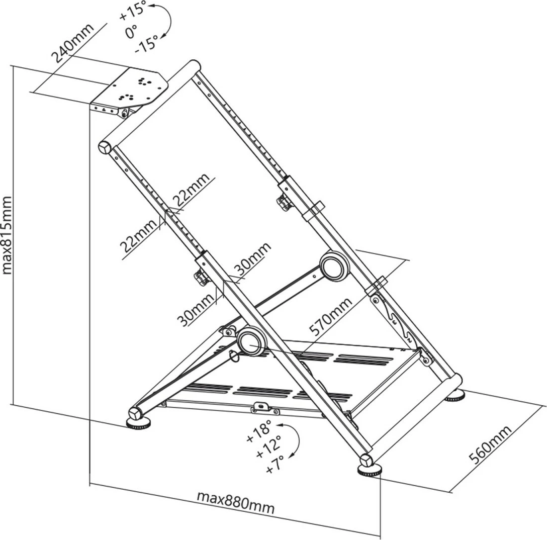 Qëndrim i palosshëm për timon gaming Audiocore RS155, për PC/PlayStation/Xbox, i zi