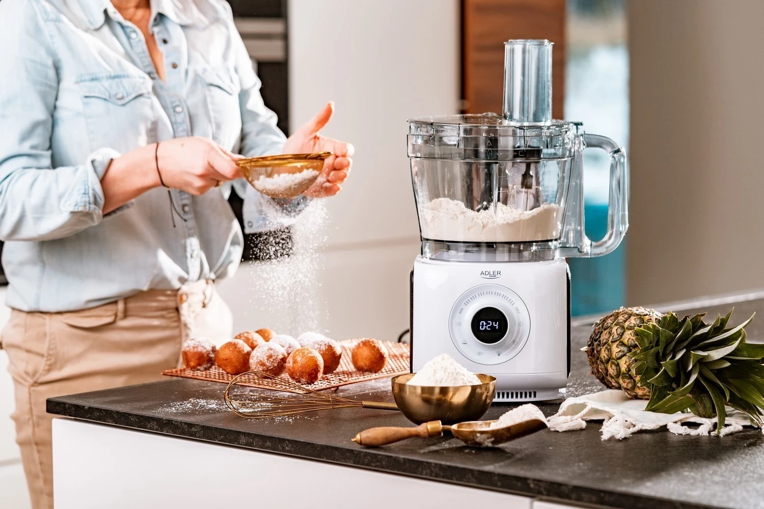 Përpunues ushqimi Adler AD 4224, 1000W, i bardhë