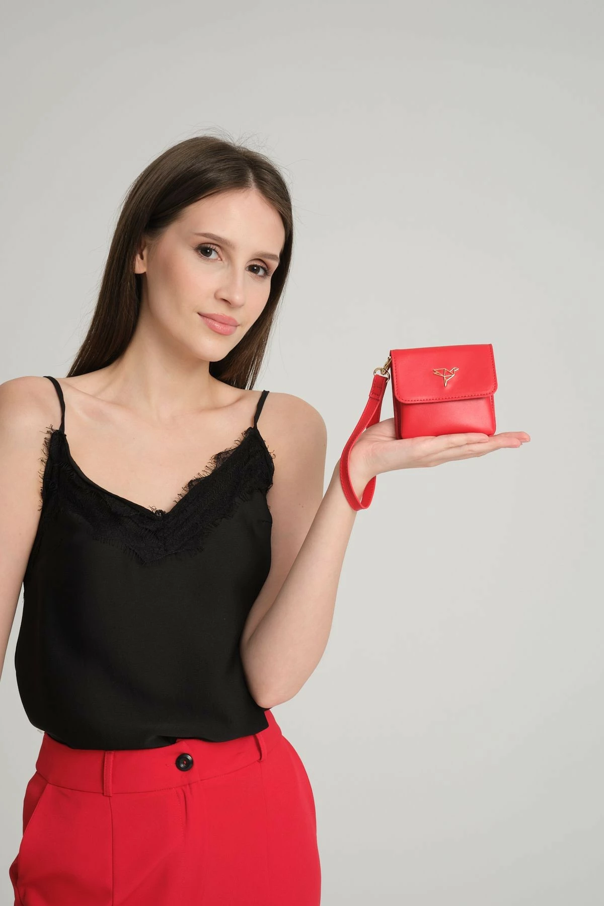 Portofol për gra, ngjyrë e kuqe, Zoozie Bags, Mini Best