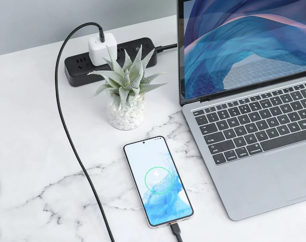 Kabllo AUKEY CB-NCC1 USB-C Type-C PD 60W 3A 1m Nylon e Zezë