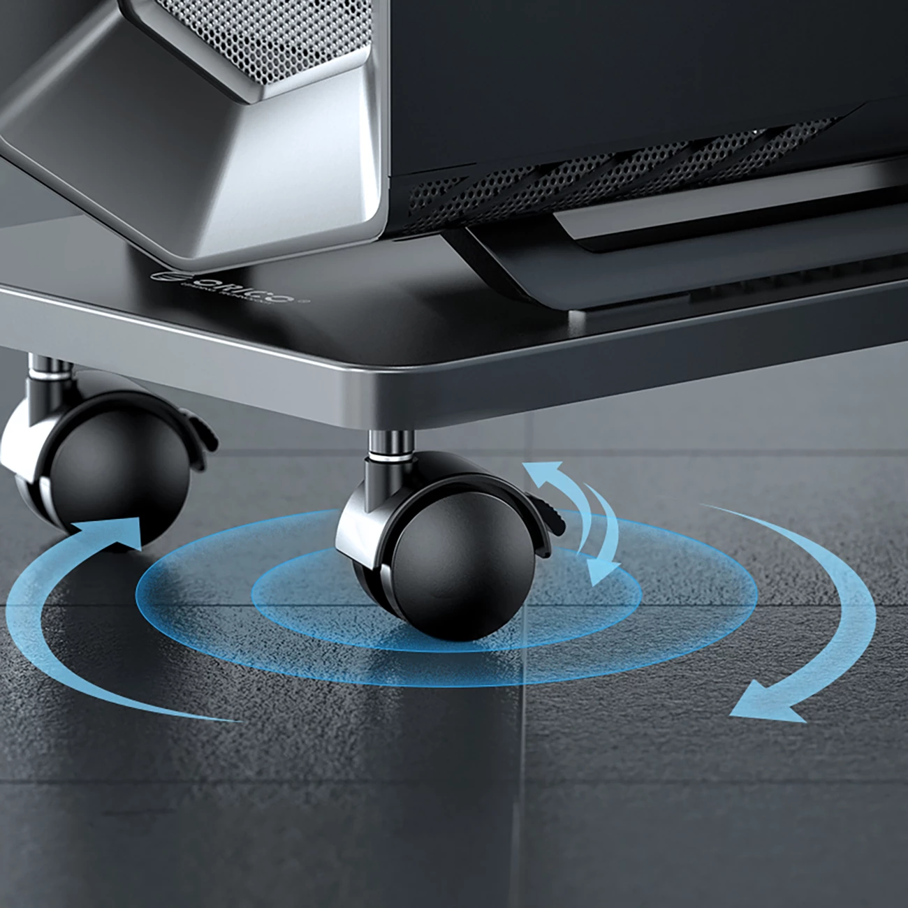 Kasë Orico CPB6 me rrota, për kompjuter, e zezë