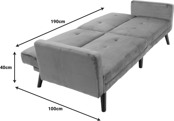 Divan-krevat Dream me tabure kadife ngjyrë mollë e kalbur 209x157x80m