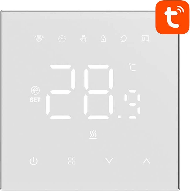 Termostat i mençur Avatto WT410-16A-W për ngrohje elektrike, WiFi, i bardhë