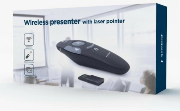 Prezantues wireless Gembird WP-L-11 me lazer, zi/gri