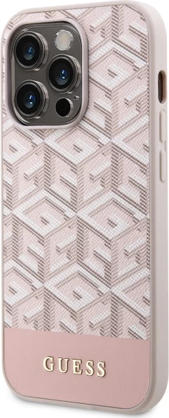 Mbështjellës Guess GCube Stripes MagSafe për iPhone 14 Pro 6.1", Rozë