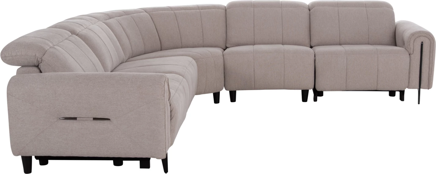 Këndore e madhe me 5 pjesë, 2 ulëse me recliner elektrik, ngjyrë bezhë, ORACLE FH3290.02, 293x293x98cm