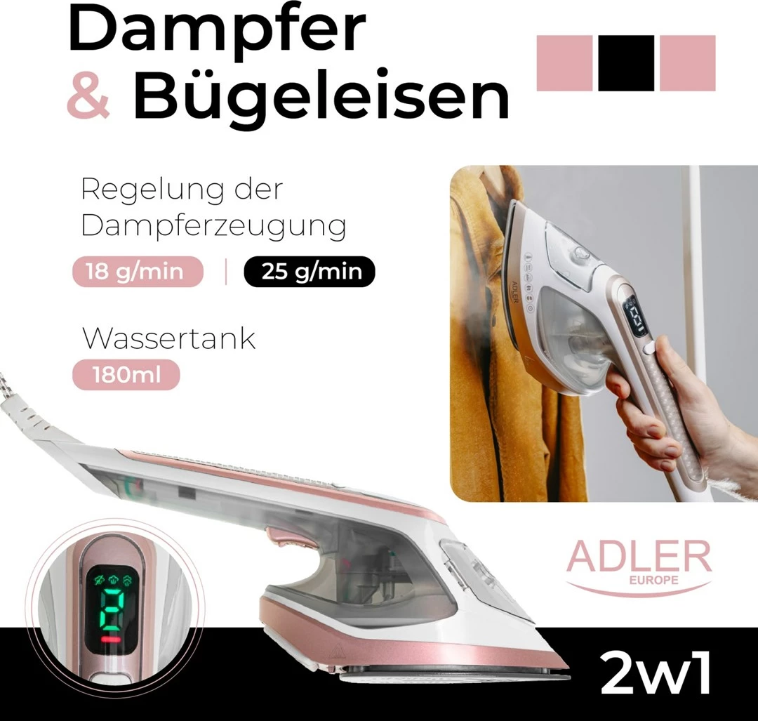 Avullues rrobash Adler AD 5044, 1800 W, i bardhë