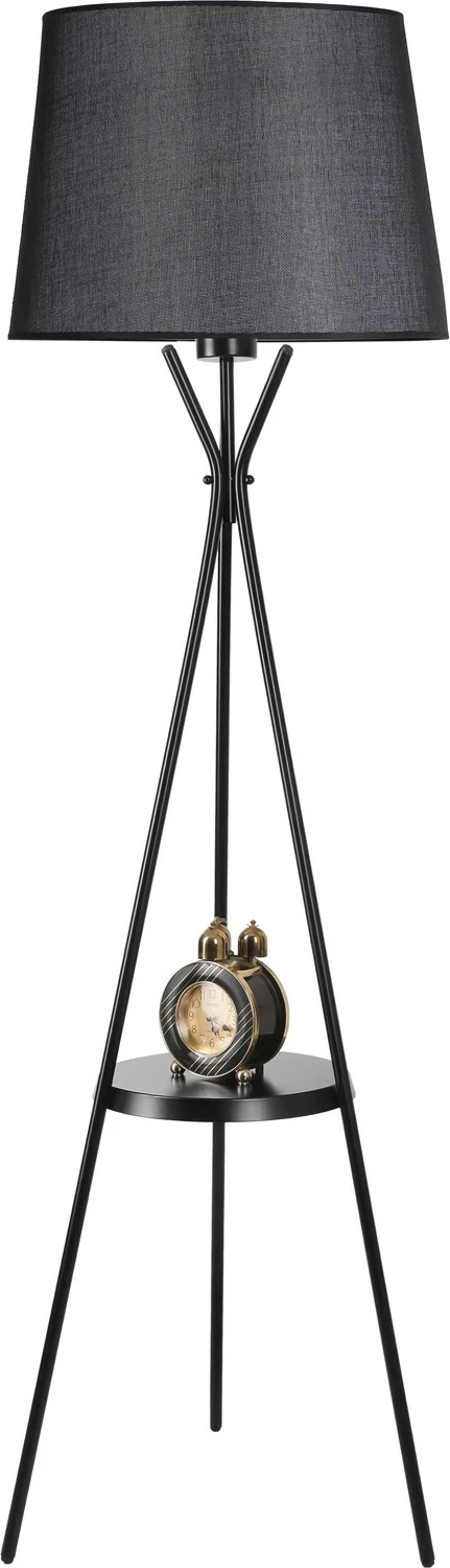 Llambë dyshemeje Opviq, Venedik Sehpalı, e zezë, abazhuri piramidë, hasër, me abazhure të zezë