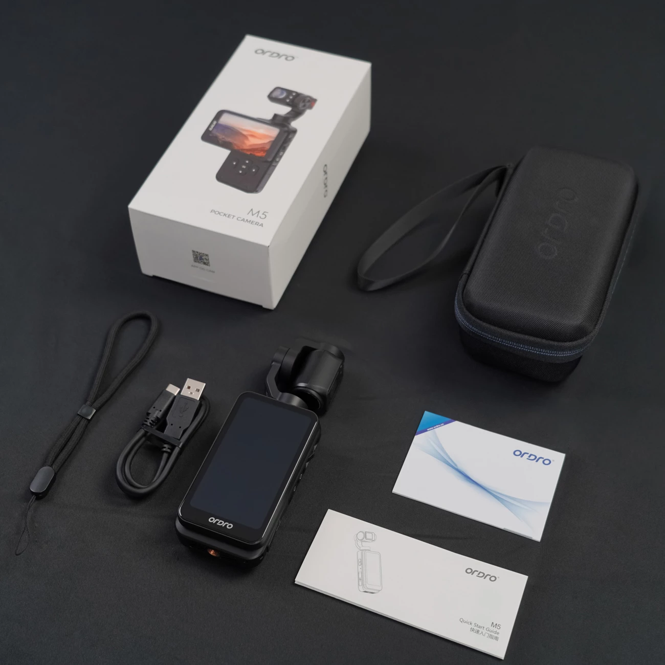 Kamerë xhepi Ordro Pocket M5 me gimbal 3-aksial, 5K, e zezë