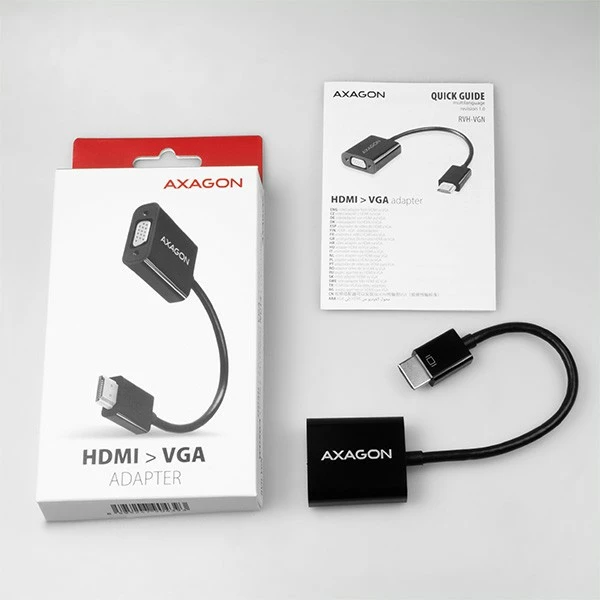 Adapter AXAGON RVH-VGN HDMI në VGA, i zi