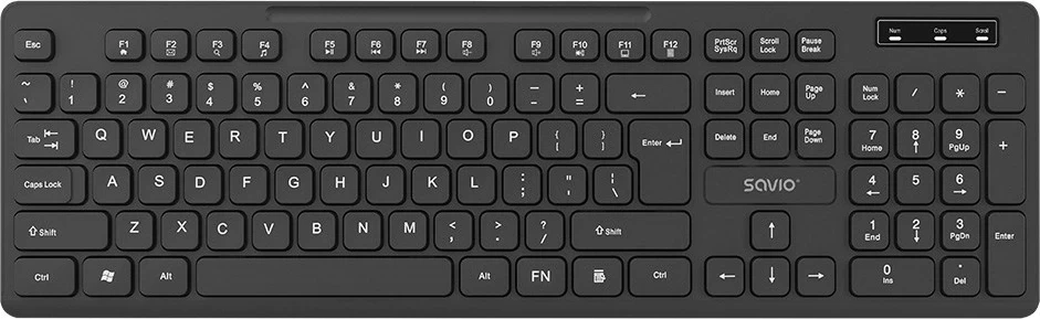 Tastierë Savio KB-02, wireless, QWERTY, e zezë