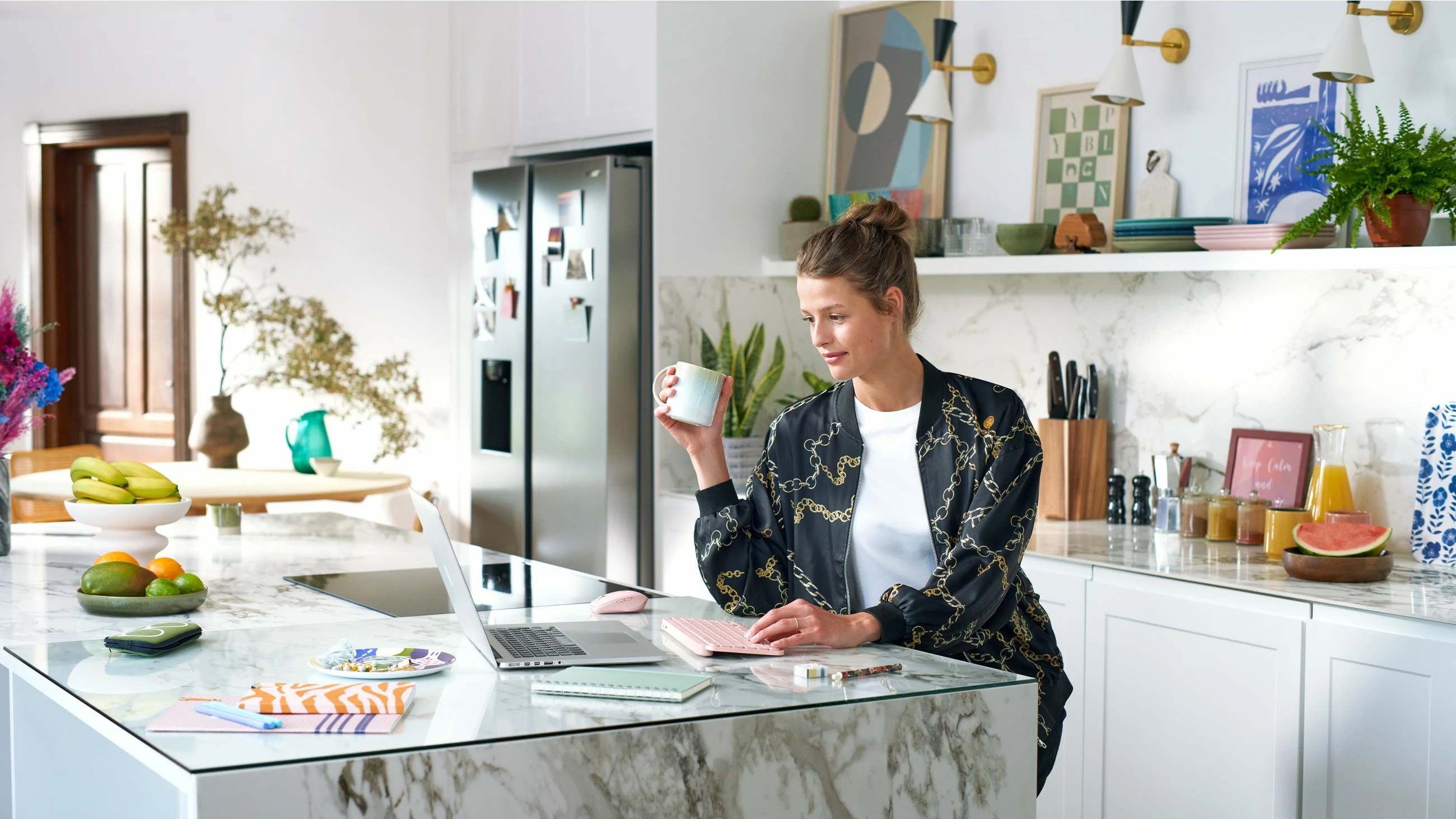 Tastierë wireless Logitech MX Keys Mini, ndriçim, rozë