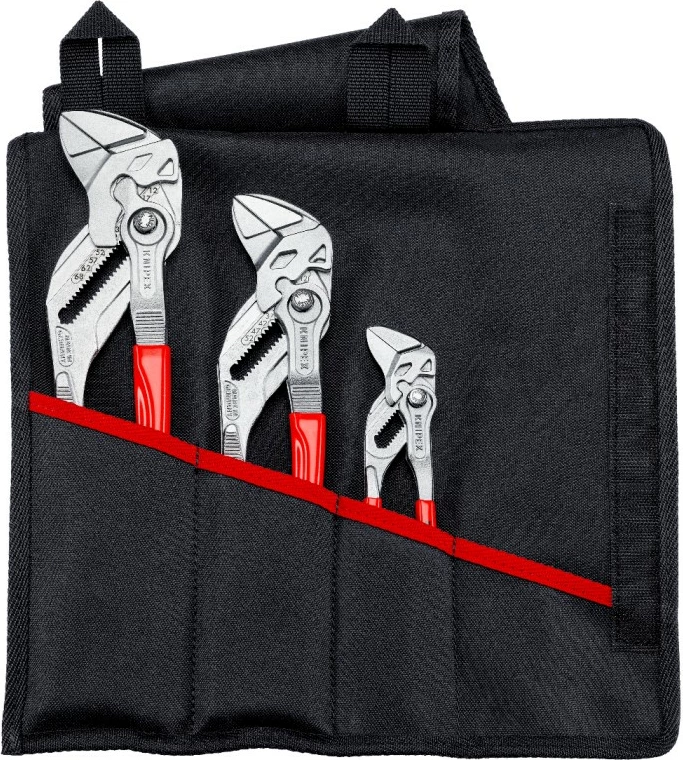 Set darash Knipex 00 19 55 S7, 3 copë, 125-300 mm, me çantë, metalike/kuqe