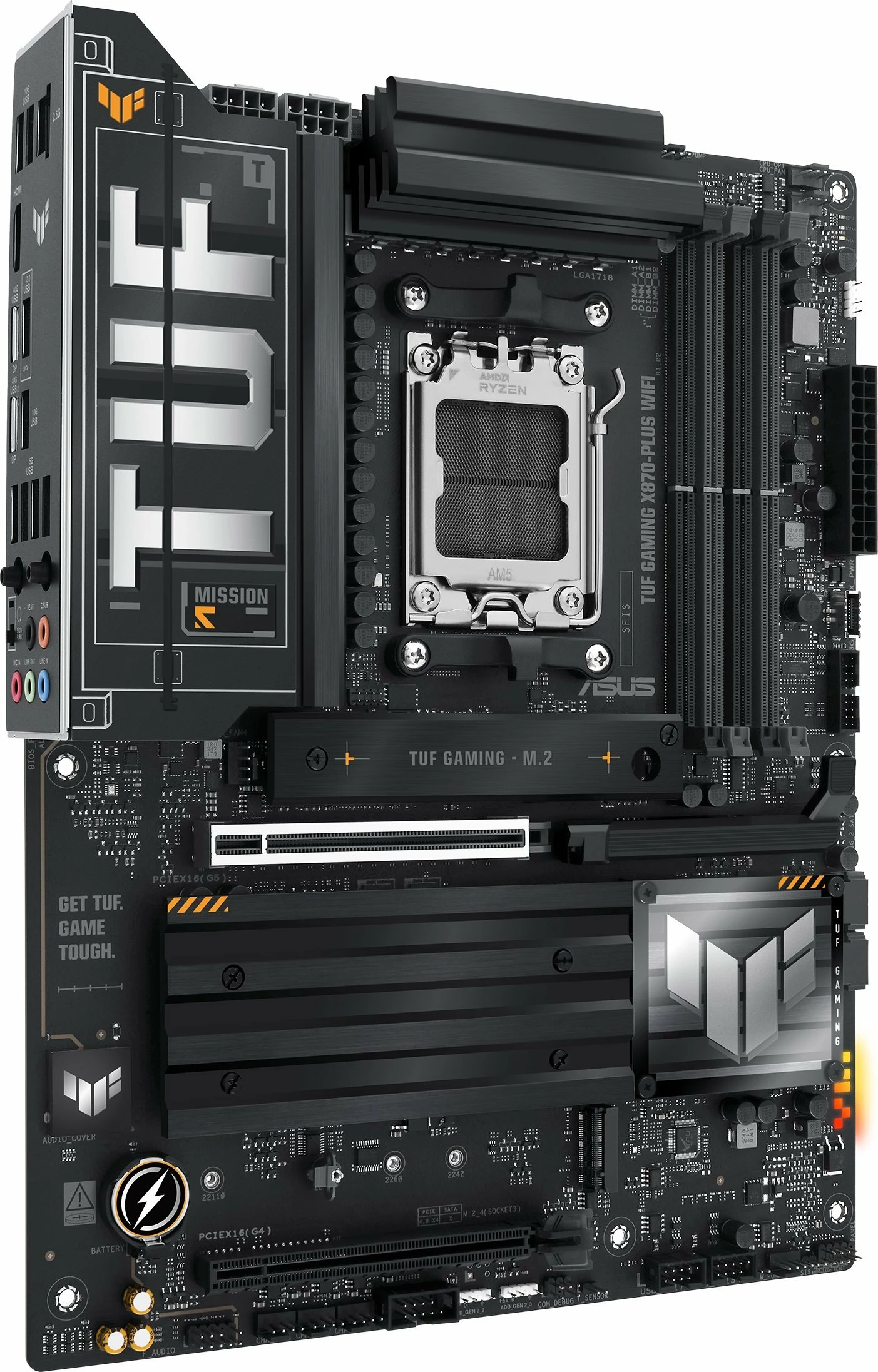 Pllakë amë Asus TUF GAMING X870-PLUS WIFI ATX DDR5 Wi‑Fi 7 + Bluetooth (me 2x antena WiFi, 2x kabllo SATA, vida për M.2)