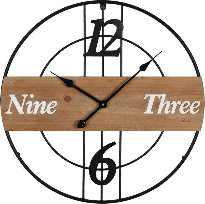 Orë muri Tabla Inart metalike, ngjyrë e zezë, 60x3x60 cm