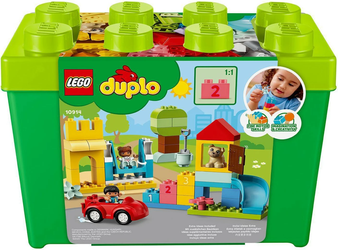 Set ndërtimi LEGO DUPLO Classic Deluxe Brick Box 10914, 85 pjesë, shumëngjyrësh