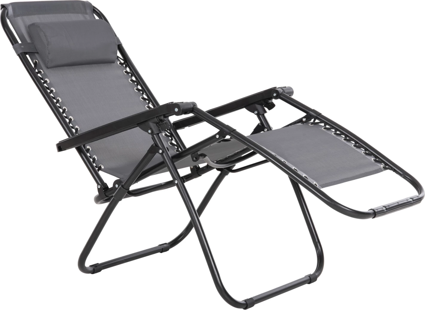 Karrige relaks COMPANION HM5095.11, metal i zi + textilene gri, 67x145x110H cm