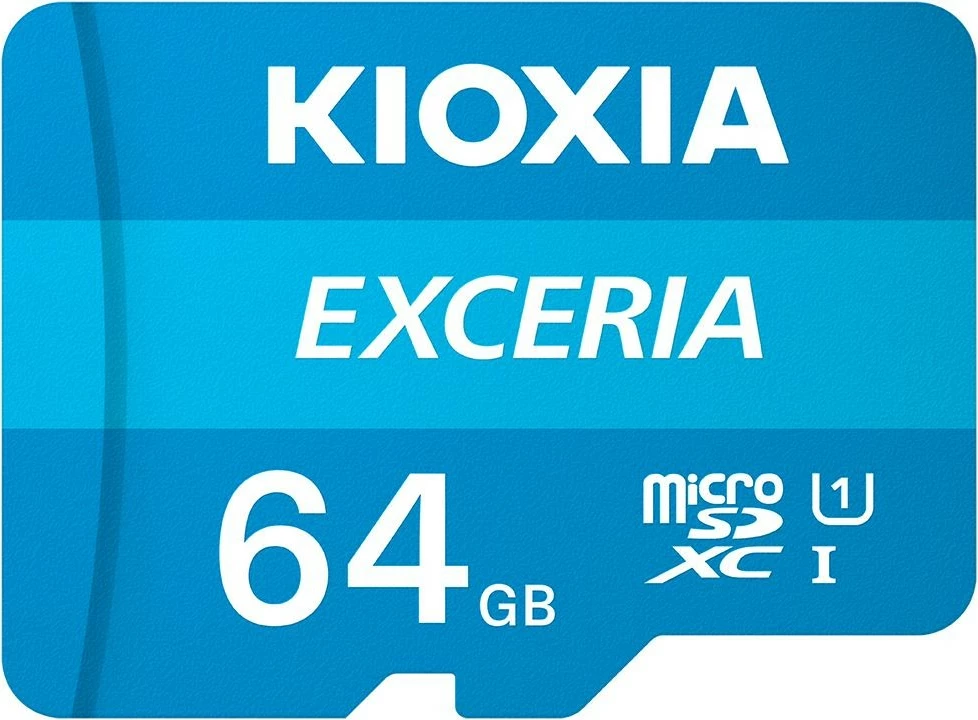 Kartelë memorie microSD Kioxia Exceria 64GB me adapter SD, Blu