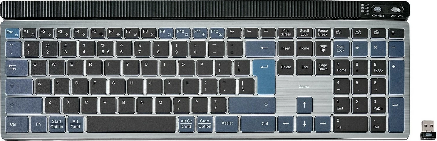 Tastierë Hama WK-750, multi-device, wireless, e zezë