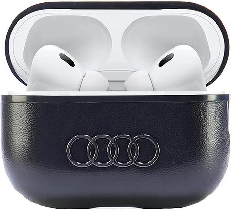 Mbështjellës Audi Leather Big Logo për AirPods Pro 2, i zi