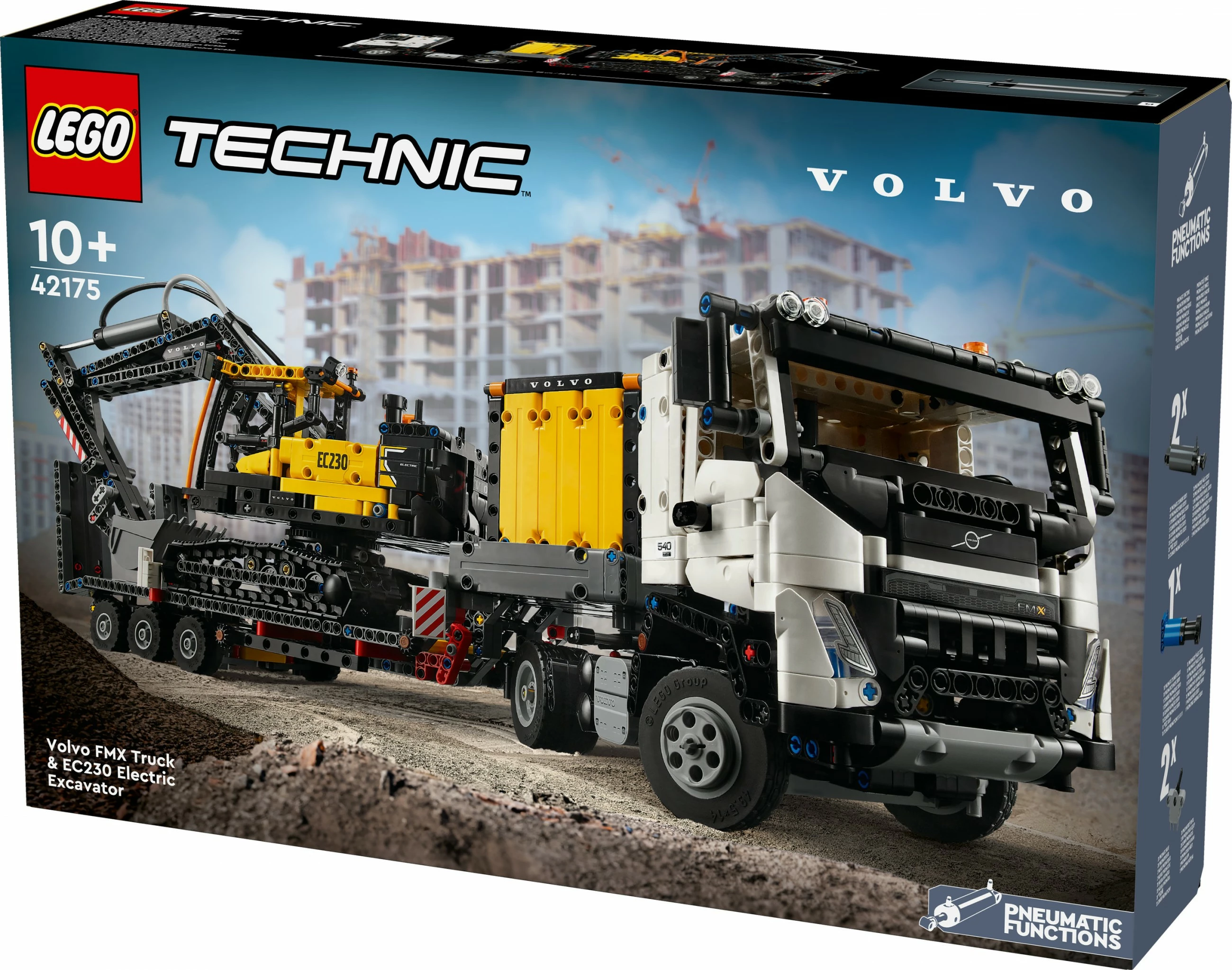 Set ndërtimi LEGO Volvo FMX Truck & EC230 Electric Excavator, 2274 pjesë, shumëngjyrësh