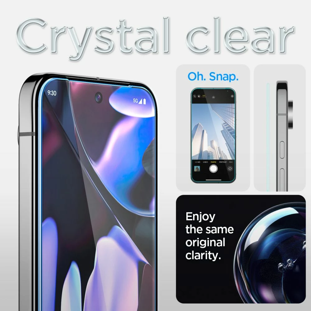 Xham i temperuar Spigen Glas.tR EZ Fit për Google Pixel 9 / 9 Pro, 2 copë