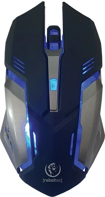 Set gaming Rebeltec Sherman, tastierë me ndriçim, maus optik, mauspad, kufje me mikrofon, zi/blu