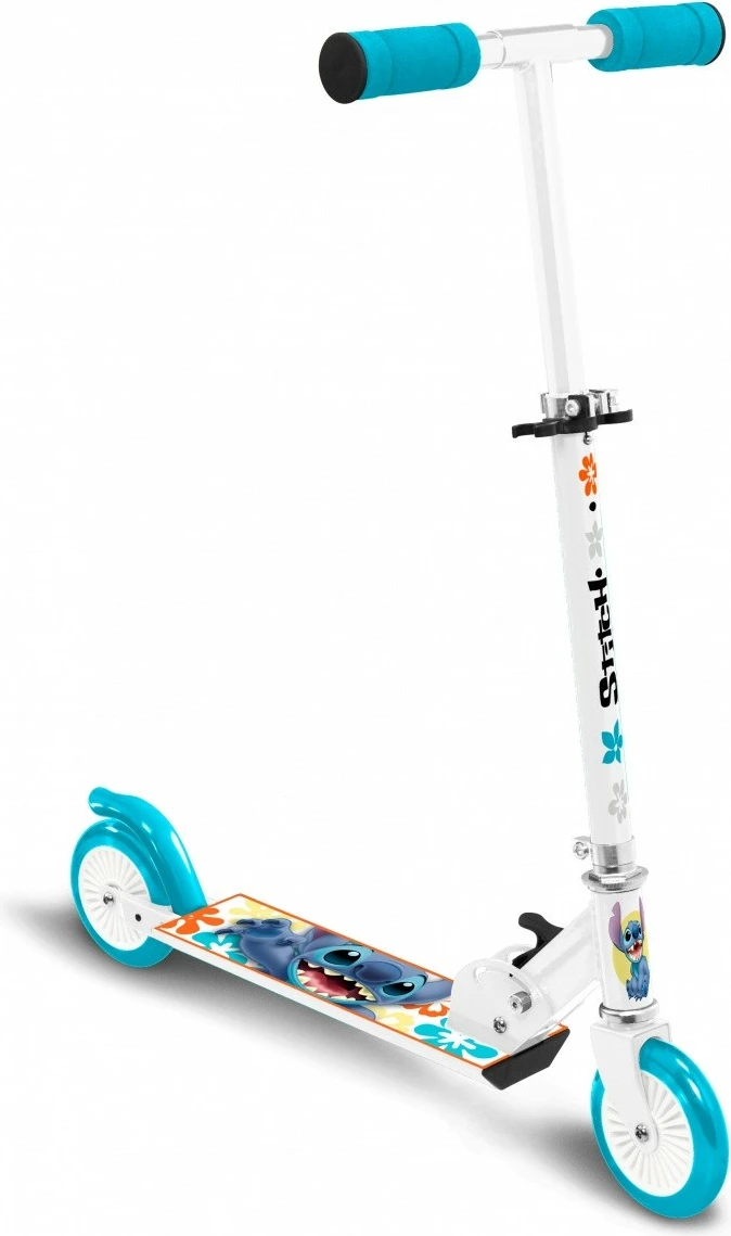 Trotinet për fëmijë Pulio Stamp Scooter 2-wheel Stitch, Lilo & Stitch, alumini, turquoise/bardhë