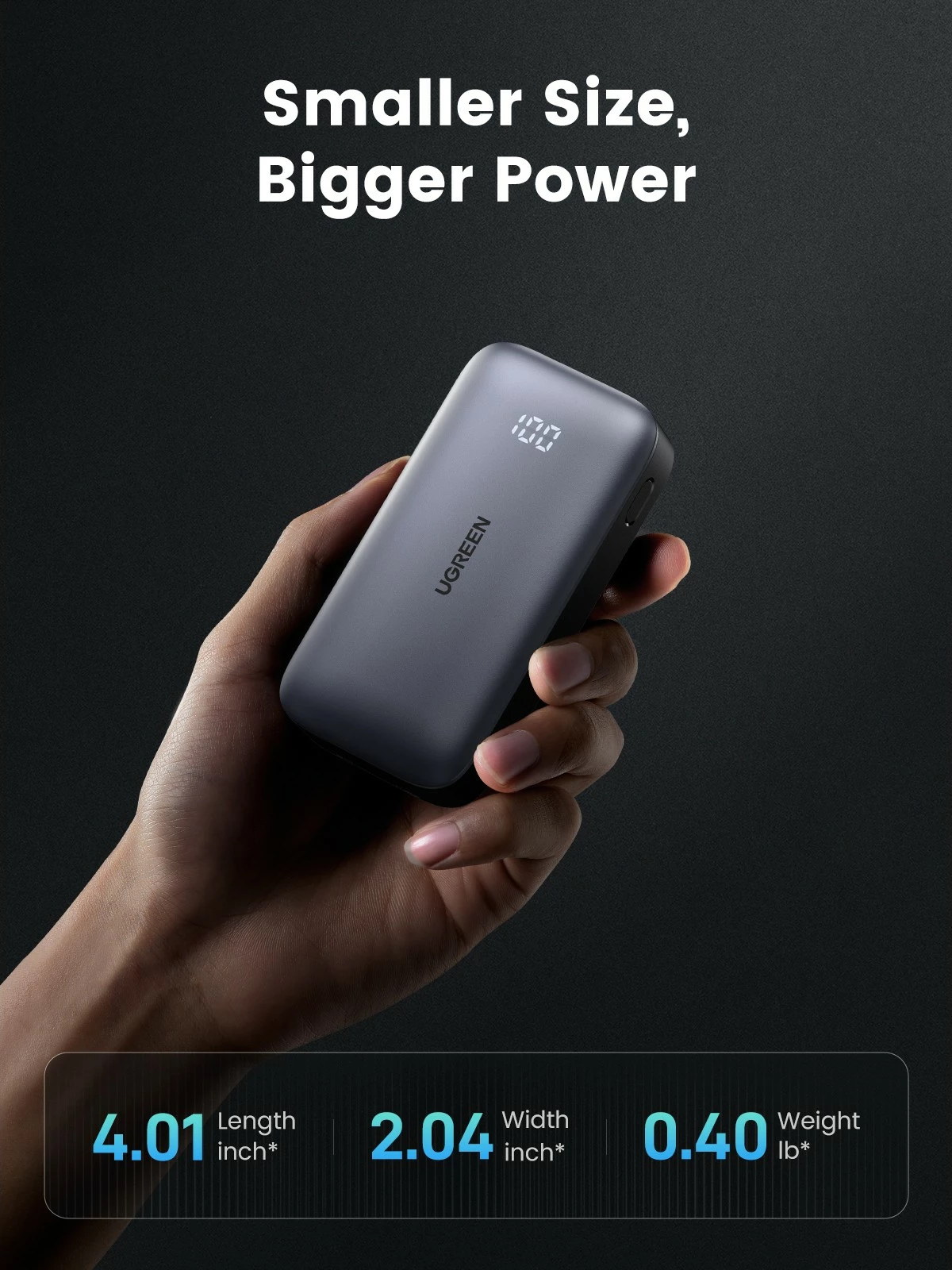 Powerbank Ugreen 10000mAh 30W, gri