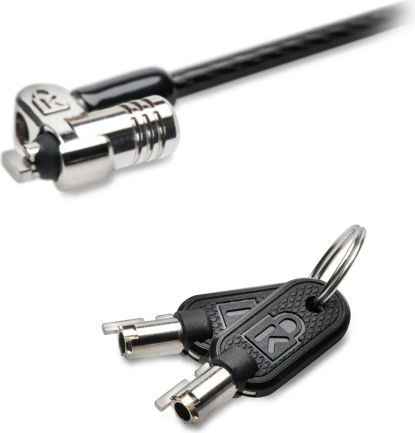 Kensington MicroSaver 2.0, Çelës, Çelik karboni, Zi, Argjendtë