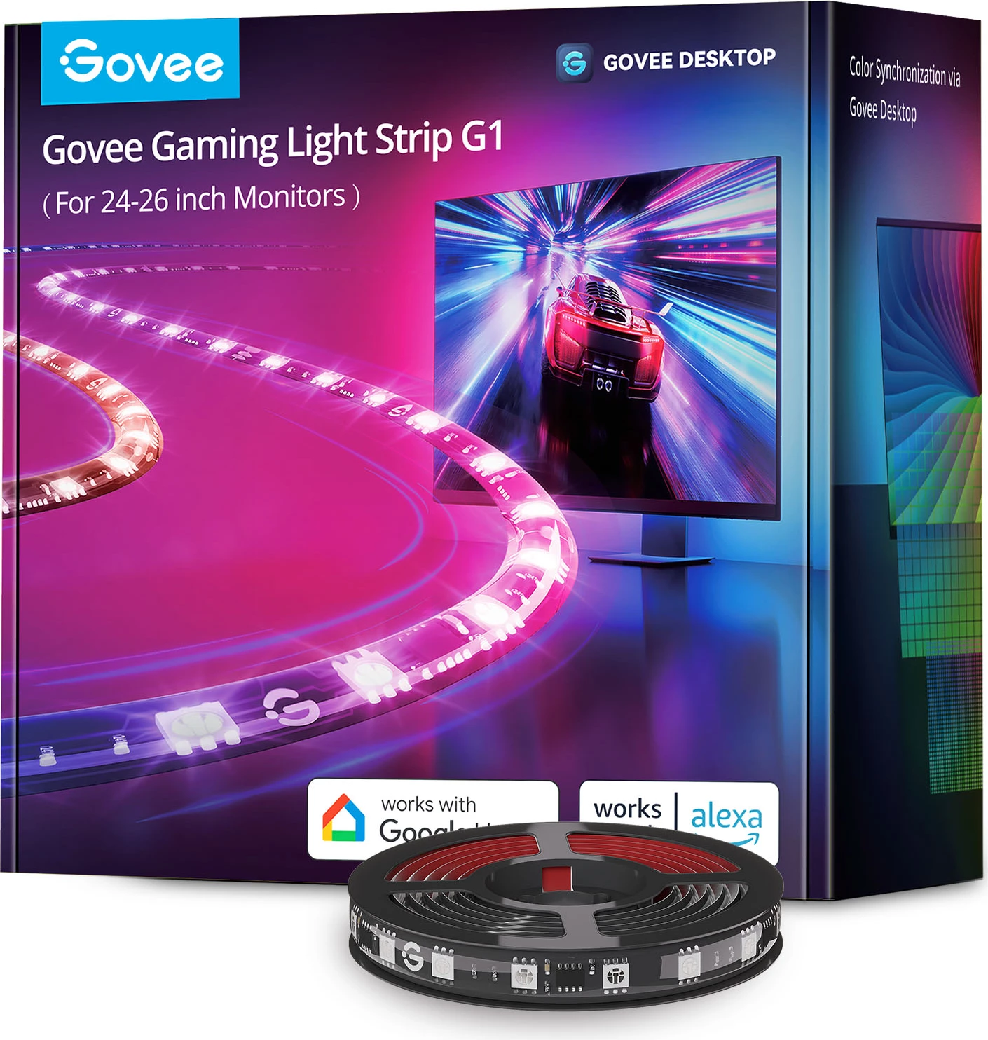 Shirit LED gaming Govee G1 H6609 për monitor 24-26\", RGBIC, Wi‑Fi + Bluetooth