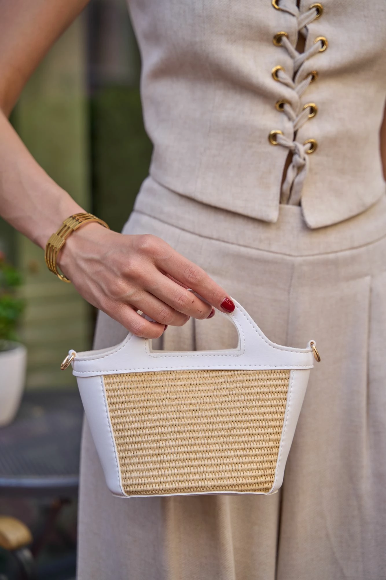 Çantë dore Zoozie Bags, MK1020225SV10-016, e bardhë, lisi