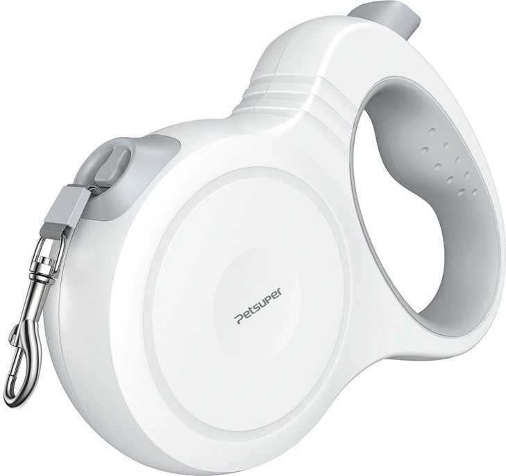 Litar automatik për qen Petsuper PL01, 5m, i bardhë