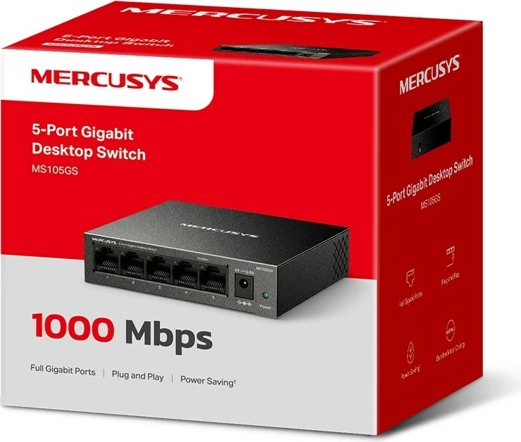 Switch MERCUSYS MS105GS, 5 porta Gigabit, zi