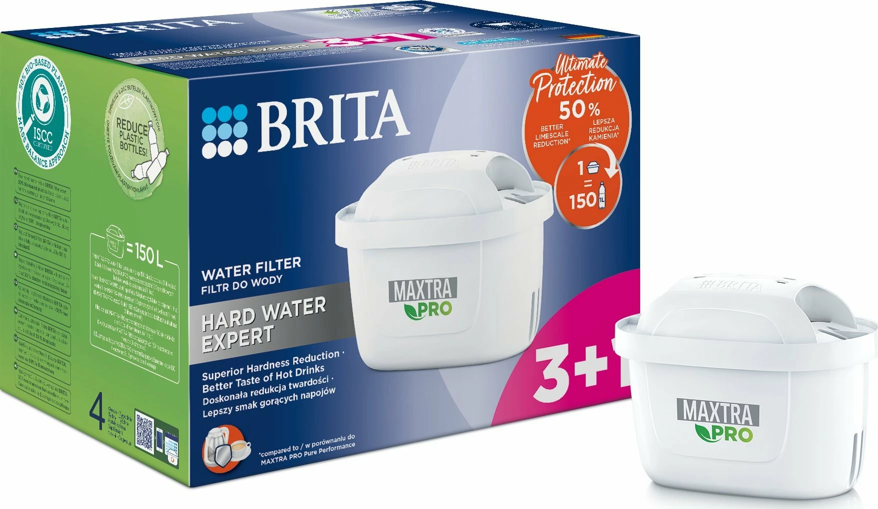 Kartrixh filtri uji Brita MAXTRA PRO Hard Water Expert 150 L, 4 copë (3+1)